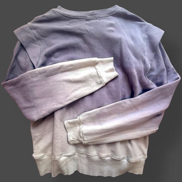 Monrow Ombre Cotton Crewneck Sweatshirt Purple Fade – XL - Picture 3 of 7
